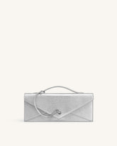 Celeste Envelope Top Handle Bag - Silver Lizard Texture