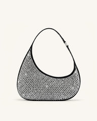 Harlee Artificial Crystal Shoulder Bag - Black