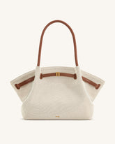 Hana Large Tote Bag - Brown Canvas