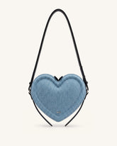 Arlene Heart Shaped Crossbody Bag - Light Blue Denim