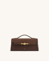 Lena Faux Suede Metal Rope Knot Top Handle Bag - Dark Brown