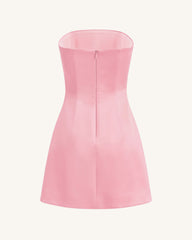 Hibiscus Embroidered Bandeau Mini Dress - Pink