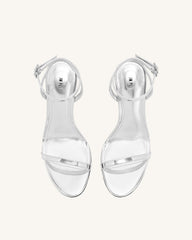 Alivia Gold Metal Heel Sandals - Silver