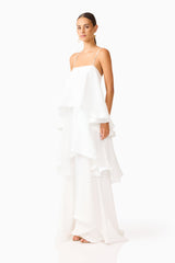 Tilly Tiered Maxi Dress in White
