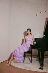 Vonni Halter Maxi Dress in Purple