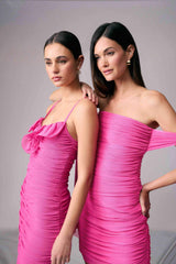 Celina Off The Shoulder Mini Dress in Pink