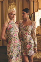Eliska Halter Neck Gown in Floral