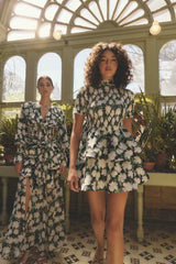 Rosey Short Sleeve Mini Dress in Black Floral