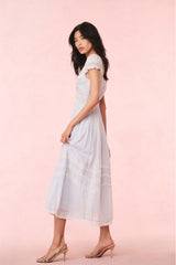 Suvi Cotton Midi Dress - BABY BLUEBELL
