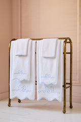 Bow-Embroidered Hand Towel