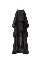 Moss Tiered Embellished Gown in Black