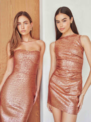 Rhian Fitted Mini Dress in Orange