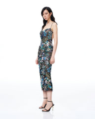 Isadora Floral Sequin Dress - Black Multi