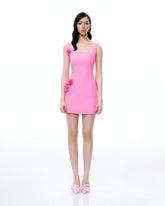 Aurelius 3D Floral Mini Dress - Pink