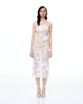 Lysandra 3D Floral Embroidered Maxi Dress - White