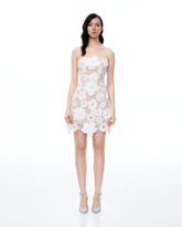 Leander Embroidered Lace Mini Dress - White