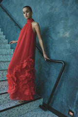 Evelin Halter Gown in Red