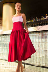 June A-Line Gown in Pink & Red