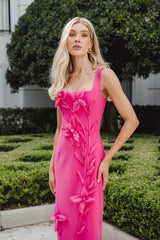 Ilaria Floral Midi Dress in Pink