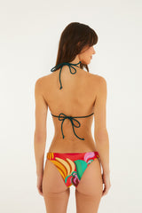 Red 3d Flower Bikini Top