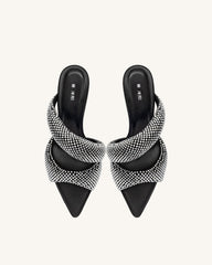 Sara Mule Artificial Crystal - Black