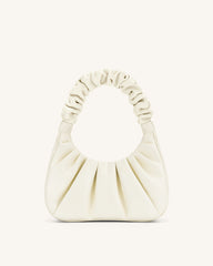 Gabbi Ruched Hobo Handbag - White