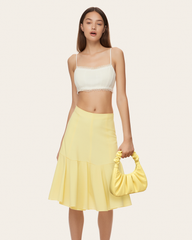 Gabbi Ruched Hobo Handbag - Light Yellow