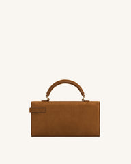 Keyla Faux Suede Top Handle Bag - Brown