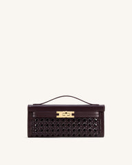 Bria Structured Top Handle Bag - Dark Red