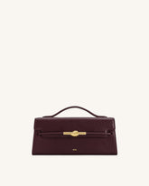 Lena Metal Rope Knot Top Handle Bag - Deep Claret