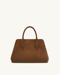 Lara Faux Suede Tote Bag - Brown
