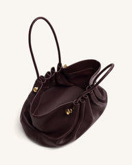 Naomi Gathered Long Handle Shoulder Bag - Deep Burgundy