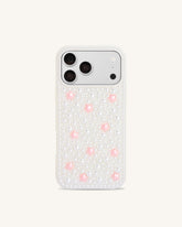 Pearl Star Embellished Phone Case - White