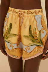 Multicolor Banana Royalty Kaleidoscope Shorts