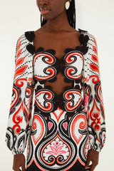 Off-White Graphic Ainika Cut-Out Hearts Mini Dress