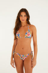Multicolor Floraline Triangle Bikini Top