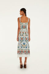 Off-White Stitched Garden Sleeveless Maxi Dress