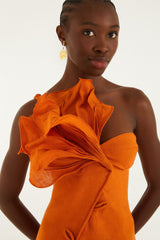 Orange Flower Mini Dress