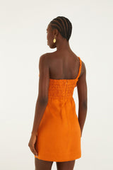Orange Flower Mini Dress