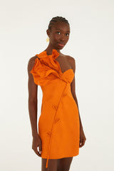 Orange Flower Mini Dress