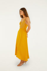 Yellow Bananas Euroflax™ Premium Linen Maxi Wrap Dress