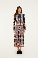 Multicolor Tapestry Fringes Knit Top
