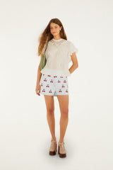 Off-White Blouse With Appliqués