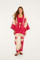 Pink Spring Arabesc Cutwork Kimono