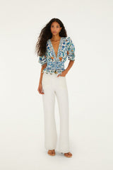 Off-White Flora Tile Smocked Blouse