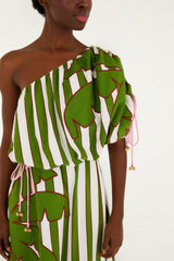 Off-White One-Shoulder Midi Dress