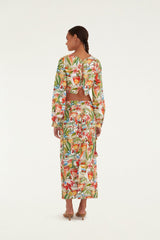 Off-White Sand Cocktail Midi Skirt