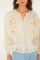 Soft Pink Artisanal Long Sleeve Blouse