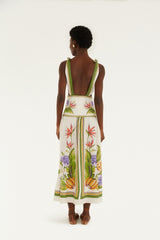 Sand Tropical Scarf Maxi Dress