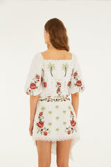 Off-White Tropi Scarf Embroidered Mini Skirt